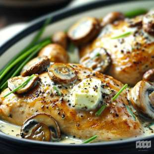 Poulet aux Champignons et au Roquefort