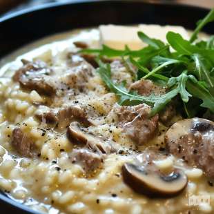 Risotto Champignons et Viande des Grisons