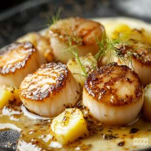 Noix de Saint-Jacques Flambées et Fenouil