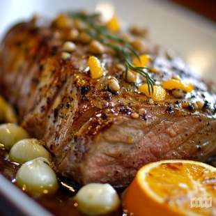 Rôti de Veau à l'Orange et au Vin Blanc