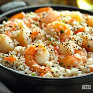 Riz aux Crevettes et Noix de Pétoncles