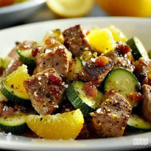 Sauté de Veau aux Agrumes et aux Courgettes