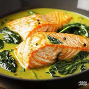 Saumon au Curry et Épinards... Aus!