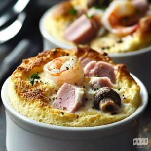 Soufflé au Jambon et aux Crevettes
