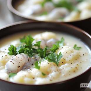 Soupe de Chou-Fleur aux Crevettes Grises