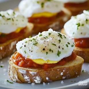 Tartines d'Oeufs Pochés Sauce Tomate
