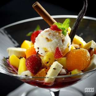 Salade de Fruits Frais, Sorbet Coco