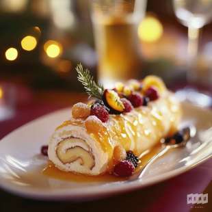 Bûche de Noël aux Fruits et Mascarpone