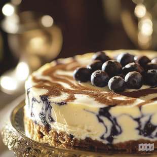 Cheese Cake Marbré aux Myrtilles
