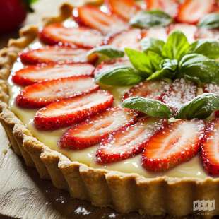 Tarte aux Fraises et Crème Pâtissière au Basilic