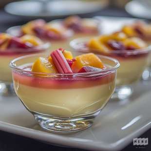 Panna Cotta à la Rhubarbe et aux Pêches