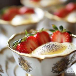 Fraises et Sabayon au Thé Earl Grey
