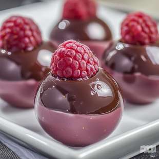 Sphères de Mousse au Chocolat à la Framboise