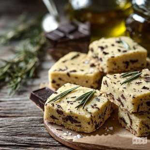 Shortbread Huile d'Olive, Romarin et Chocolat