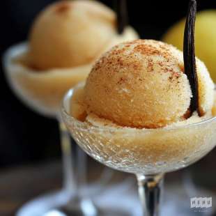 Sorbet au Calvados Parfumé à la Cannelle