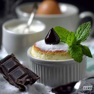 Soufflé à la Menthe et au Chocolat