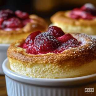 Soufflé à la Rhubarbe et aux Fruits Rouges