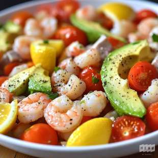 Salade Fraîcheur aux Tomates, Avocat et Crevettes