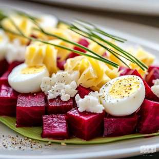 Recette Entrée : Salade d'Endives, Betteraves et Oeufs Durs