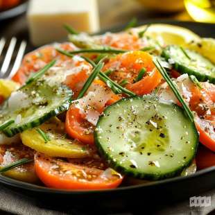 Salade de Concombre Tomates et Carottes au Gingembre