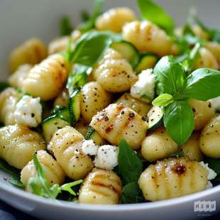 Salade de Gnocchi aux Courgettes, Ricotta et Basilic