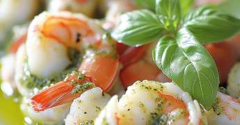 Crevettes Sauce au Pesto