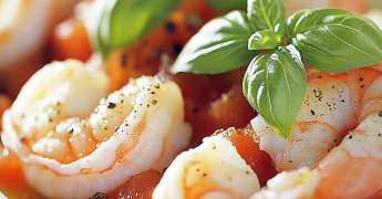 Crevettes Sauce Tomate et Basilic