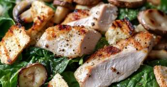 Salade de Poulet Fumé et Épinards Viniagrette Yaourt