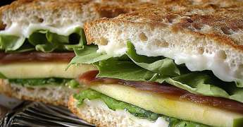 Sandwich Pain Polaire au Fromage Fumé et Pomme Verte