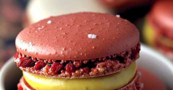 Macaron Coque Baies de Goji, Ganache Citronnelle