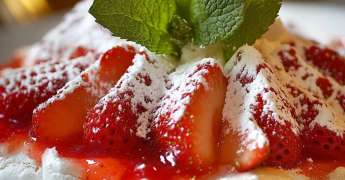 Pavlova à la Fraise et Menthe