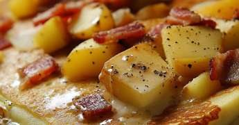 Crêpe à la Raclette, Lardons et Pommes de Terre