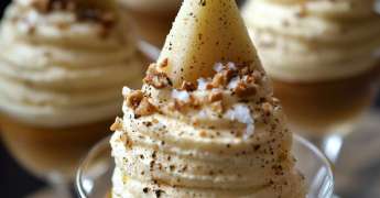 Mousse de Reblochon, Poire et Caramel au Beurre Salé
