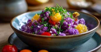 Taboulé de Chou-Fleur Violet, Poivron et Citron