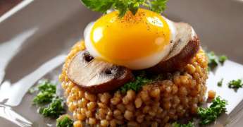 Sarrasin aux Champignons et Oeuf Parfait