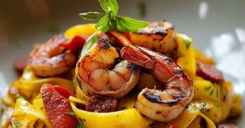 Tagliatelles Chorizo Crevettes