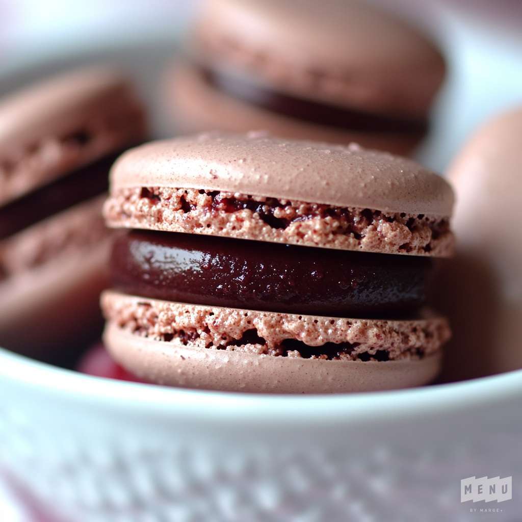 Recette P&acirc;tisserie : Macaron Chocolat Framboise