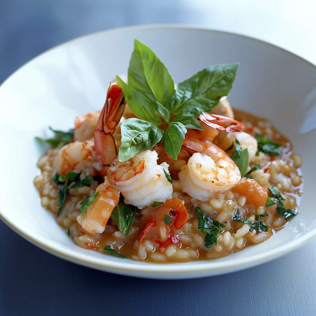 Risotto de Farro aux Fruits de Mer et Bisque de Homard