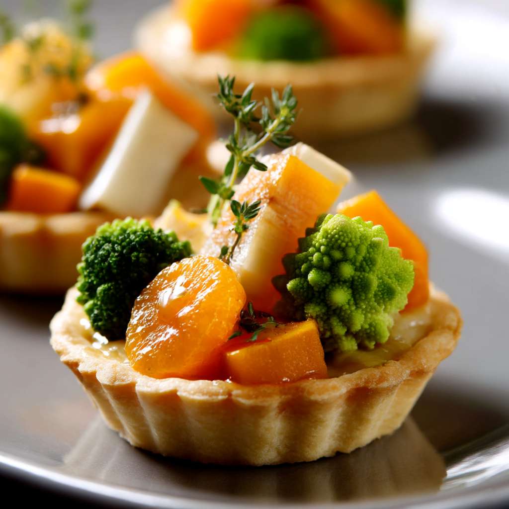 Tartelette de Butternut Salsifis Brocoli et Clémentine