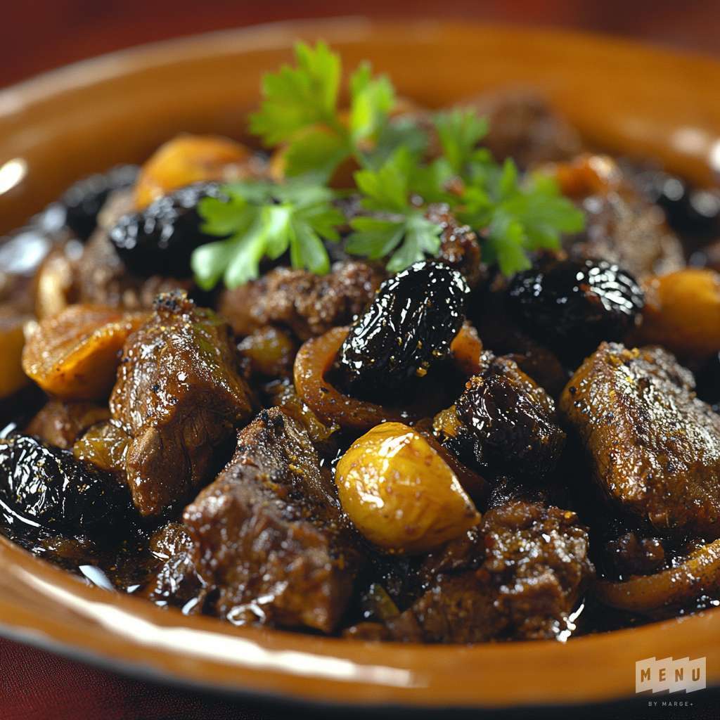 Recette Plat : Tajine d'Agneau aux Pruneaux
